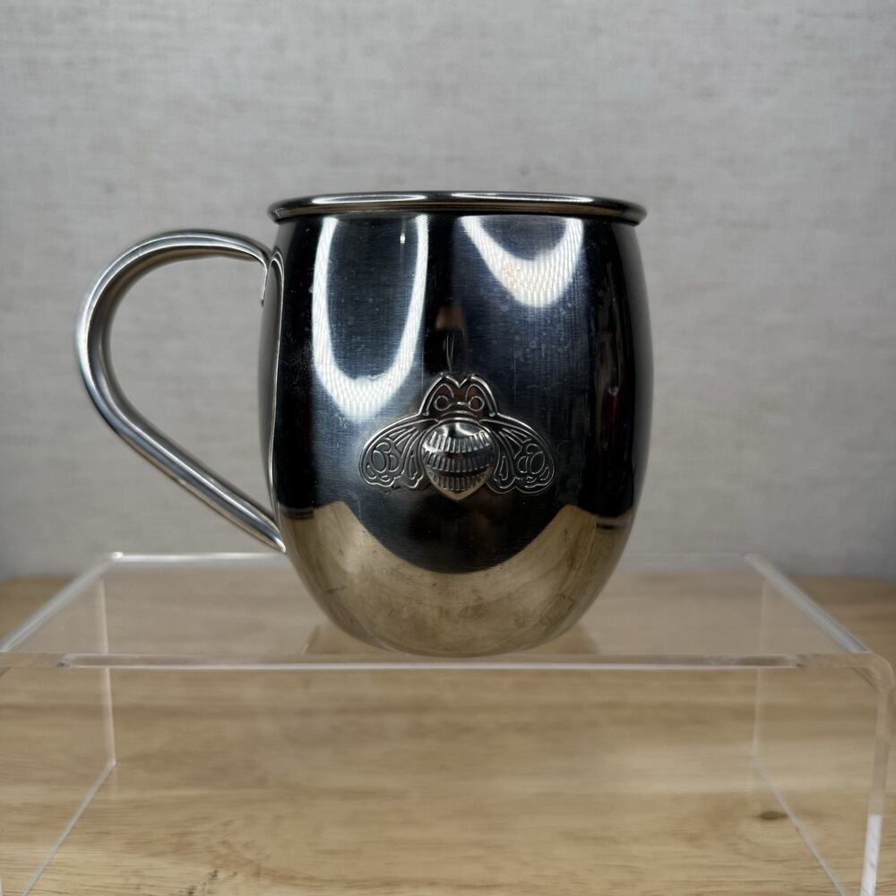 Patron Tequila Moscow Mule Stainless Steel Mug Cup Metal Embossed Bee Logo